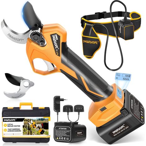 [Silencieux et Durable] PRU36 Secateur Electrique Professionnel, 36mm 16,8V 900W 4Ah+2Ah Sécateur Électrique sans Fil Avec Batterie Secateur Electrique Sans Fil pour Jardinage (1/5)