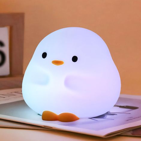 Veilleuse LED Canard en Silicone, Lampe Tactile Rechargeable USB, Jusqu’à 50 h d’Autonomie, Décoration Chambre d’Enfant (1/5)