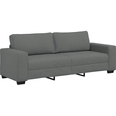 vidaXL Sofá de 3 plazas de tela gris oscuro 220x77x82 cm (1/2)