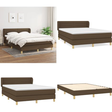 Boxspringbett mit Matratze Dunkelbraun 140x200 cm Stoff - Boxspringbett - Doppelbett - Bettenrahmen - Lattenrost - Matratze - Home & Living (1/5)