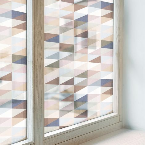 Film Occultant pour Vitre 100x116 cm Vitrail Collés sur le Verre Décoratif Adhésif pour Chambre Cuisine Salle de Bain PVC Protection symétrie pastel (1/5)