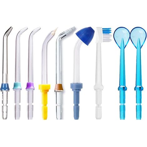 9 pièces Set de Buses pour Irrigateur Buccal, Embout Jet de Remplacement Accessoires Compatible avec WP-100/WP-250/WP-300/WP-450/WP-560/WP-660/WP-811/WP-900 (1/5)