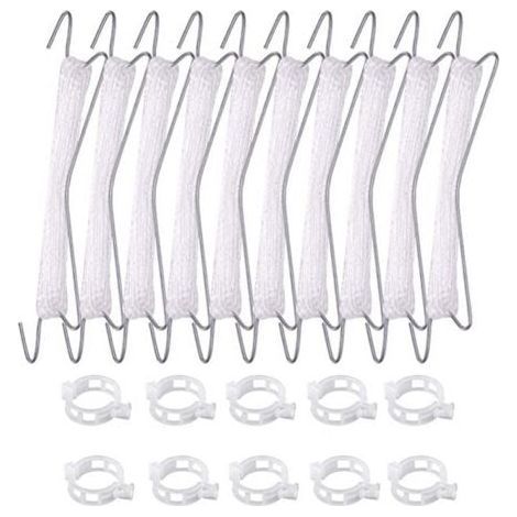10er-Pack Tomatenhaken mit Schnur, für Tomaten und Gurken, Gewächshäuser für anderes Gemüse, 10 Haken (10 Meter Schnur) + 20 Schlaufen