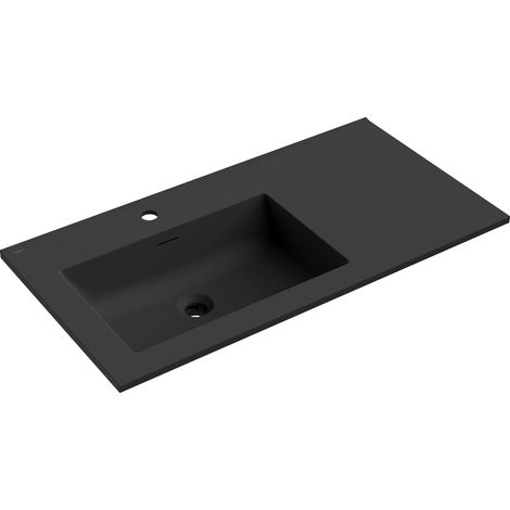 Mexen Otis lavabo empotrado en encimera izquierda 91 x 46,5 cm, negro mate - 25189071L (1/3)