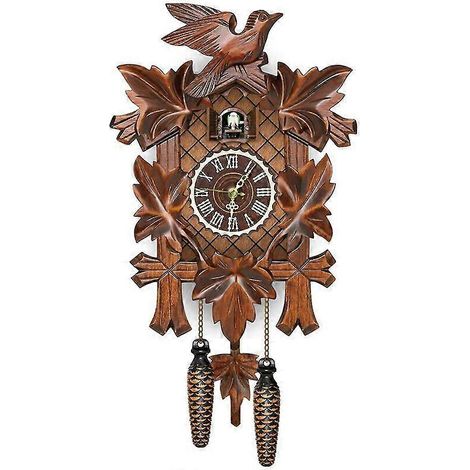 Retro-Wanduhr im nordischen Stil aus Holz mit Kuckucksfunktion aus dem Schwarzwald - CL303