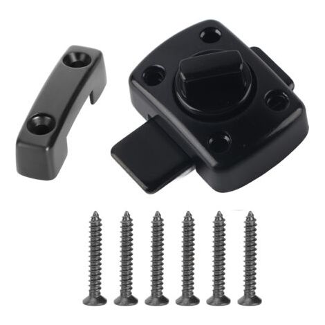 DEESSE SHOP-Petit Verrou à Boulon Rotatif Porte de Sécurité Serrure Coulissante Serrure à Glissière Domestique avec 6 Vis pour Armoire de Fenêtre de Porte Noir (1/4)