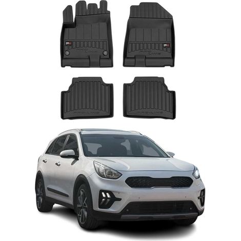 Tapis de Sol Voiture 3D TPE Premium Compatible avec Kia E-NIRO 2018 à 2023, Revêtement de Sol pour Voiture - Intérieur antidérapant - Bords Hauts - Noir (1/5)