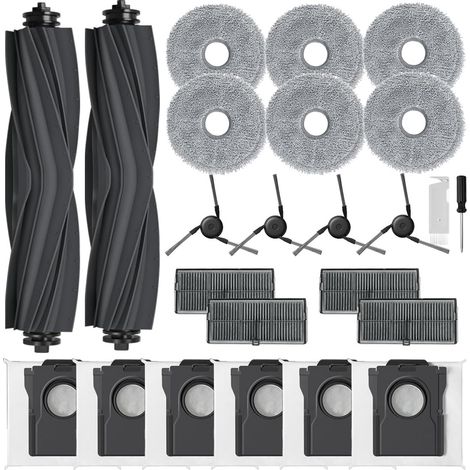 Accessory Kit for Dreame X40 Ultra Complete/ L40 Ultra/ X40 Ultra/ X40 Master/Mova P50 Pro Ultra, 2 Main Brush, 6 Dust Bags, 6 Mops, 4 Filters, 4 Side Brush (1/5)