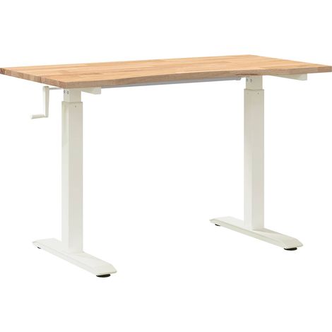 Maison Exclusive - Scrivania con archiviazione Bianco e Naturale 120 x 60 cm