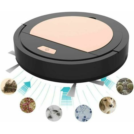 Cheap Floor Mopping Robot Vacuum Cleaner 3 in 1 Automatic Ultra-Thin And Quiet Vacuum Cleaner Lightweight Rechargeable And Silent For Floor Car Hair etcBlack (1/4)