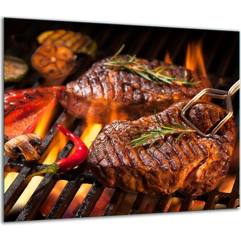 PLAQUE DE PROTECTION EN VERRE POUR GRIL DE CUISINIÈRE 60x52 (1/5)
