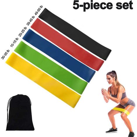Accessoires de yoga, bande de résistance, élastique de fitness, anneau de hanche, bande de tension, bande élastique, équipement de fitness, anneau de résistance (1/4)