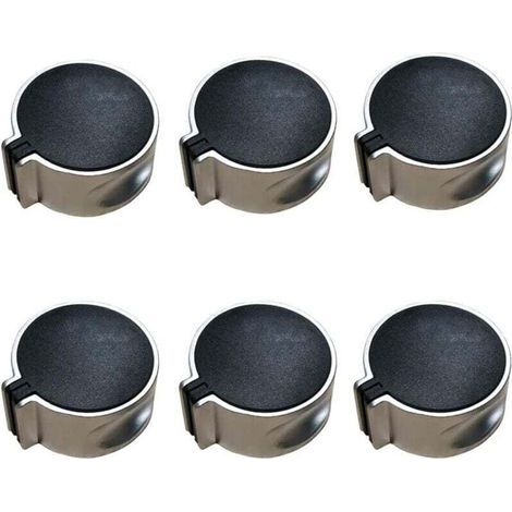 Ulisem 6 piezas Interruptor de perilla para placa de gas negra 45° Aleación Universal Perilla de control para cocina doméstica 8 mm (1/4)