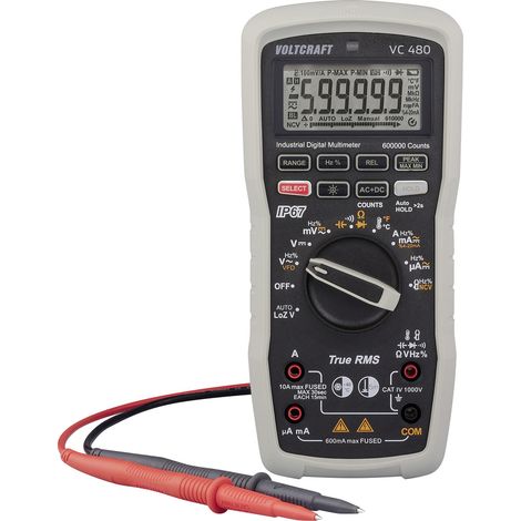 VOLTCRAFT VC 480 Multimètre numérique étanche (IP67), LoZ CAT IV 1000 V Affichage (nombre de points) (1/5)
