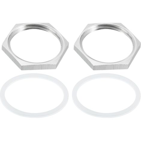 2 pièces Raccord de Tuyauterie Moulé Écrou Hexagonal avec Rondelle Acier Inoxydable 304 Écrou Hexagonal Filetage Femelle NPT 1" pour Plomberie Fixe, Nettoyeur de Châssis, 1,42" OD (1/5)