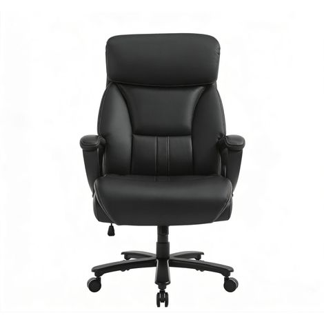 Silla de oficina ergonómica negra con reposacabezas y apoyo lumbar, altura ajustable (1/5)