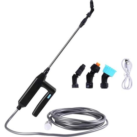 Sproeier - 7,4 V - 2000 mAh - Telescopische Verlengstang 32-60 cm - 3 Sproeikoppen - 5 m Slang - USB Oplaadbaar - Voor Tuin En Gazons (1/5)