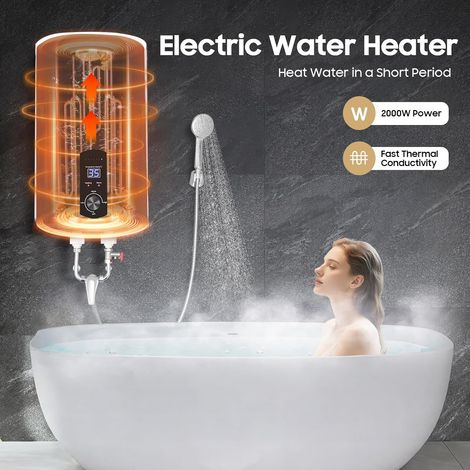 Wandspeicher Elektrischer Tank-Wassererhitzer, Warmwasserbereiter, Untertischboiler Elektro Warmwasserspeicher Boiler Elektrospeicher Wassererhitzer mit Temperaturanzeige (30L)