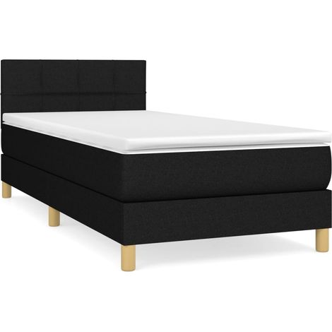 Maison Exclusive - Boxspringbett mit Matratze Schwarz 100x200 cm