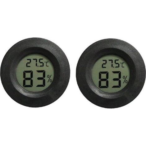 Set of 2 Digital Reptile Thermometers - Terrarium Gauge, Hygrometer, for Lizards, Spiders, Turtles, and Tanks, Switchable, Celsius and Fahrenheit