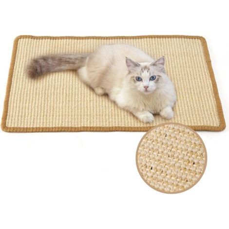 Sisal Cat Scratching Mat for Cats 50 x 30 cm Beige (1/5)