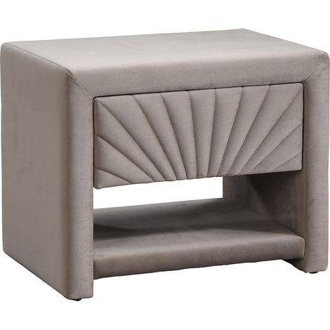 Comodino 1 cassetto e 1 nicchia Velluto Beige  - ULAMI