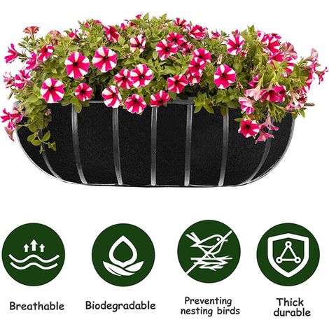3 packs de 3 feutres de rechange pour suspensions murales – Doublures ajustables pour paniers extérieurs – Protègent vos fleurs et plantes