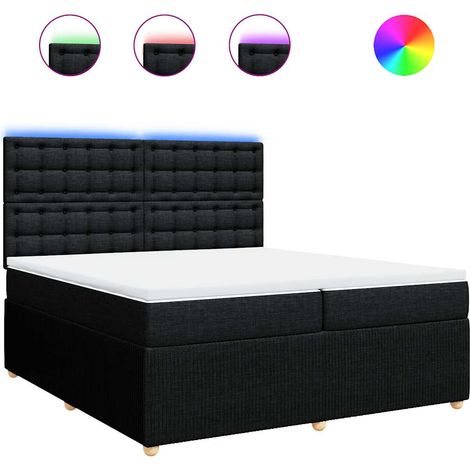 Maison Exclusive - Giroletto a Molle con Materasso Nero 200x200 cm in Tessuto (1/5)