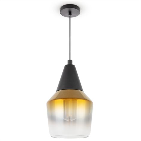 Paco Home Pendellampe Hängelampe Glas Lampenschirm Vintage Esszimmer Modern E27 Gold, Typ 4