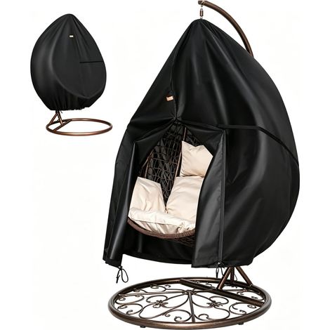 Housse Oeuf Suspendu Extérieur Imperméable En Tissu Oxford 420D, Couverture Pour Fauteuil Suspendu De Jardin Et Chaise Oeuf Suspendu Kit 200x230cm (1/5)