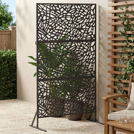 vidaXL Écran de confidentialité 100 x 50 x 180 cm Acier Noir (1/5)