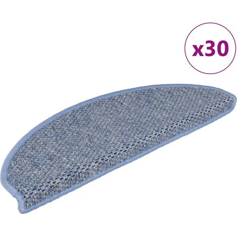 Alfombra autoadhesiva escalera sisal 30 uds 56x17x3 cm azul vidaXL