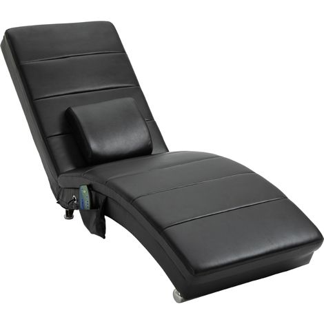 Chaise longue masajeadora de polipiel negra 58 x 163 x 87 cm 120 kg MODENUIT (1/5)