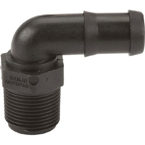 Boquilla de manguera 3/4" macho NPT x 3/4" 90掳 BANJO HB07590 (1/2)