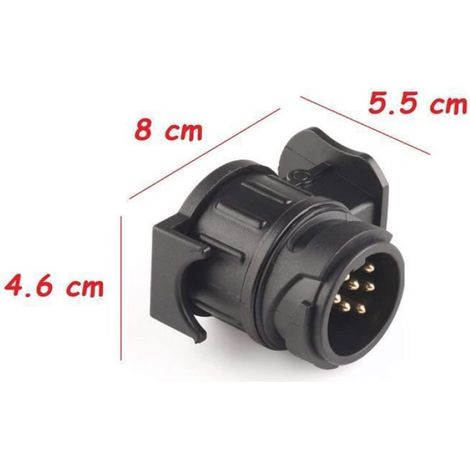 Adaptateur Prise pour véhicule 13 Broches vers remorque 7 Broches - Connecteur Fiche 13/7 Voiture, Tracteur, Caravane, P Étiquette (1/4)