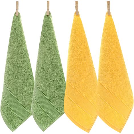 Serviettes de toilette en coton - Gants de toilette ultra doux pour le visage et le bain, 35 cm x 35 cm, lot de 4, gris (1/5)