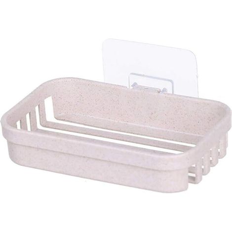 Porte Savon, Distributeur De Savon De Drainage Mural Non Marquant, Peut Garder Le Savon Sec Et Facile à Nettoyer, Utilisé dans Les Douches, Les Salles De Bain (Beige)-Ensoleillé