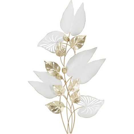 Décoration murale Mauro Ferretti métal blanc or 53x91 cm (1/5)