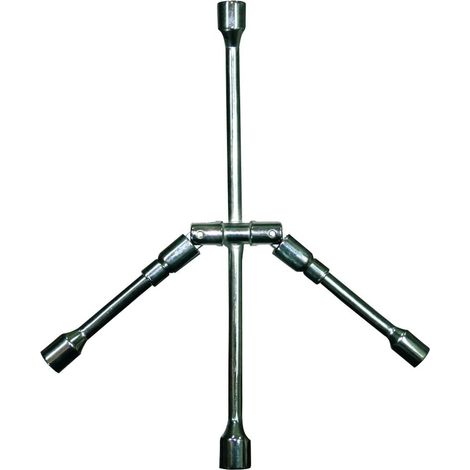 Klappbarer Kreuzradschlüssel 17/19/21/23 mm, Metall, Grau