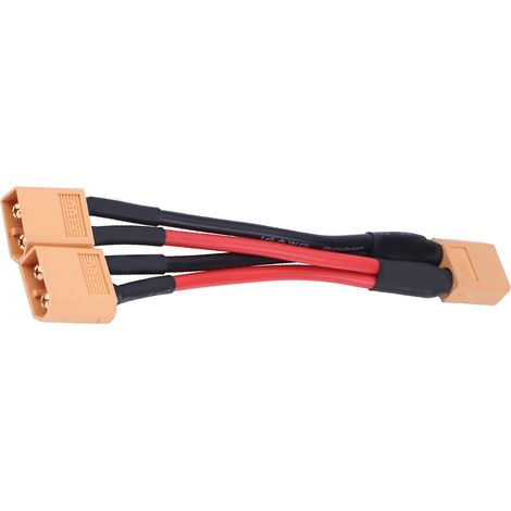 Connecteur parallèle XT60 pour batteries, câble 14AWG, adaptateur 1 femelle vers 2 mâles, pour Lipo RC. (1/5)