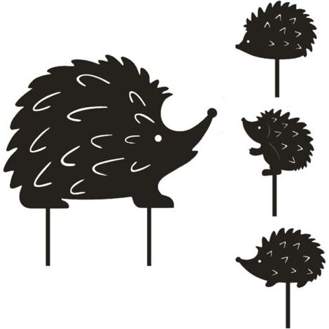 Hedgehog famille, jardin Cour fer Art ornement plugin, jardin créatif plugin, métal évidement artisanat (1/5)