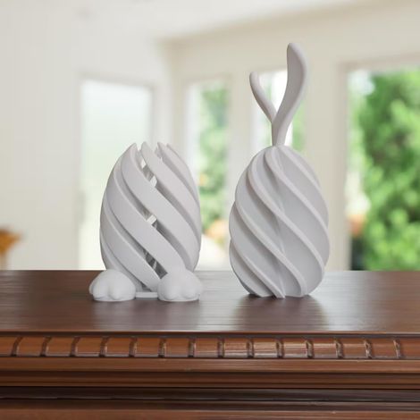 Œuf de Pâques anti-stress 3D en forme de lapin - Coquille d'œuf