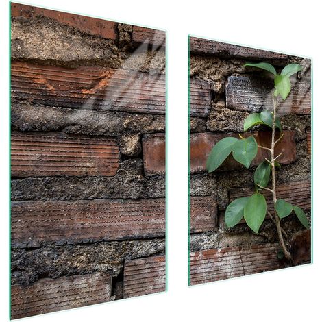 Plaque de protection en verre pour la cuisine, brique 65x52 (1/5)