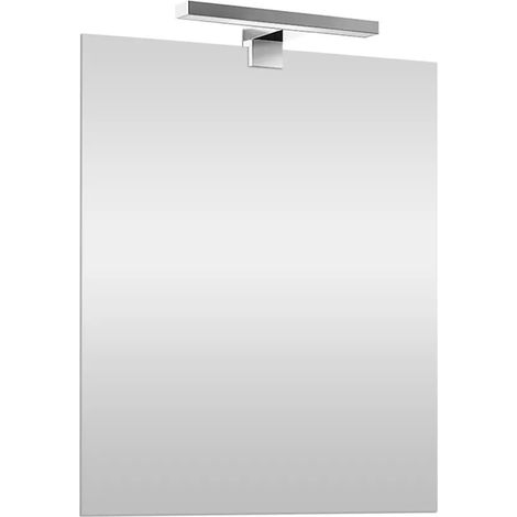 Specchio bagno 70x90 cm reversibile con luce LED fredda