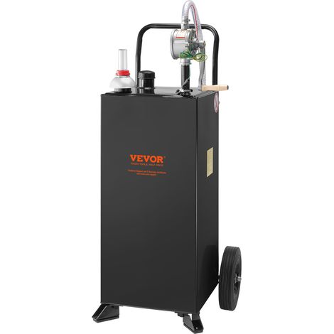 Mophorn – Chariot à essence 30 gallons – Réservoir en acier inoxydable – Pompe manuelle rotative – Compatible essence, diesel, kérosène – 96 x 53 x 53 cm