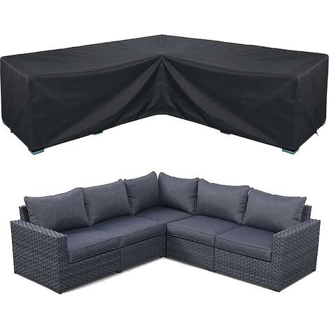 Housse De Canapé D'angle - Oxford 600D Imperméable UV Résistant - Pour Meubles De Jardin Extérieur - 1 Pièce (1/5)