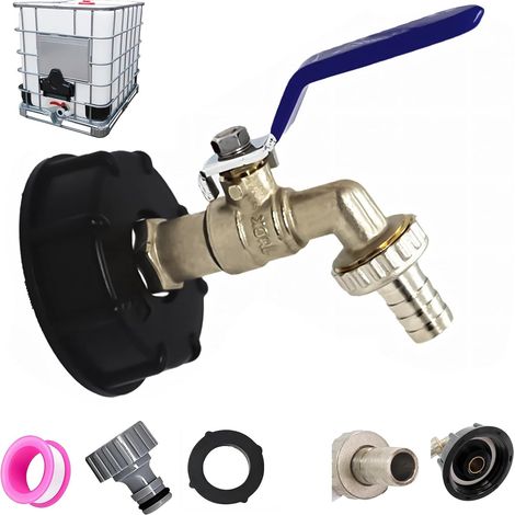 Cuve 1000L S60X6 IBC Raccord Robinet avec raccord de Tuyau 3/4", "Adaptateur de réservoir de vidange, pour Robinet de Jardin, pour d'adaptateur de cuve (3/4") (1/5)