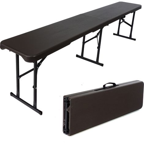 Bierbank Klappbank aus Kunstoff Grau Holzoptik 180cm klappbar Bierzeltbank Campingbank (1/5)