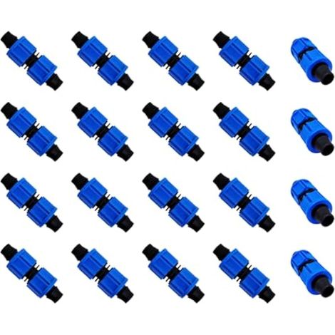 Kit de 20 raccords d'irrigation goutte-à-goutte bleus - Connecteur universel pour tuyau 16mm (1/5)