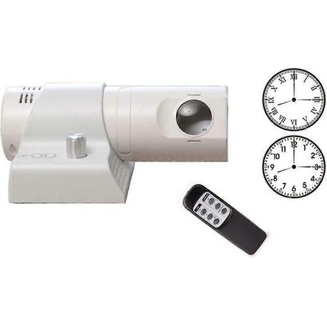Réveil projecteur élégant et résistant pour chambre à coucher, horloge numérique projetée au plafond ou au mur, blanc léger. (1/5)